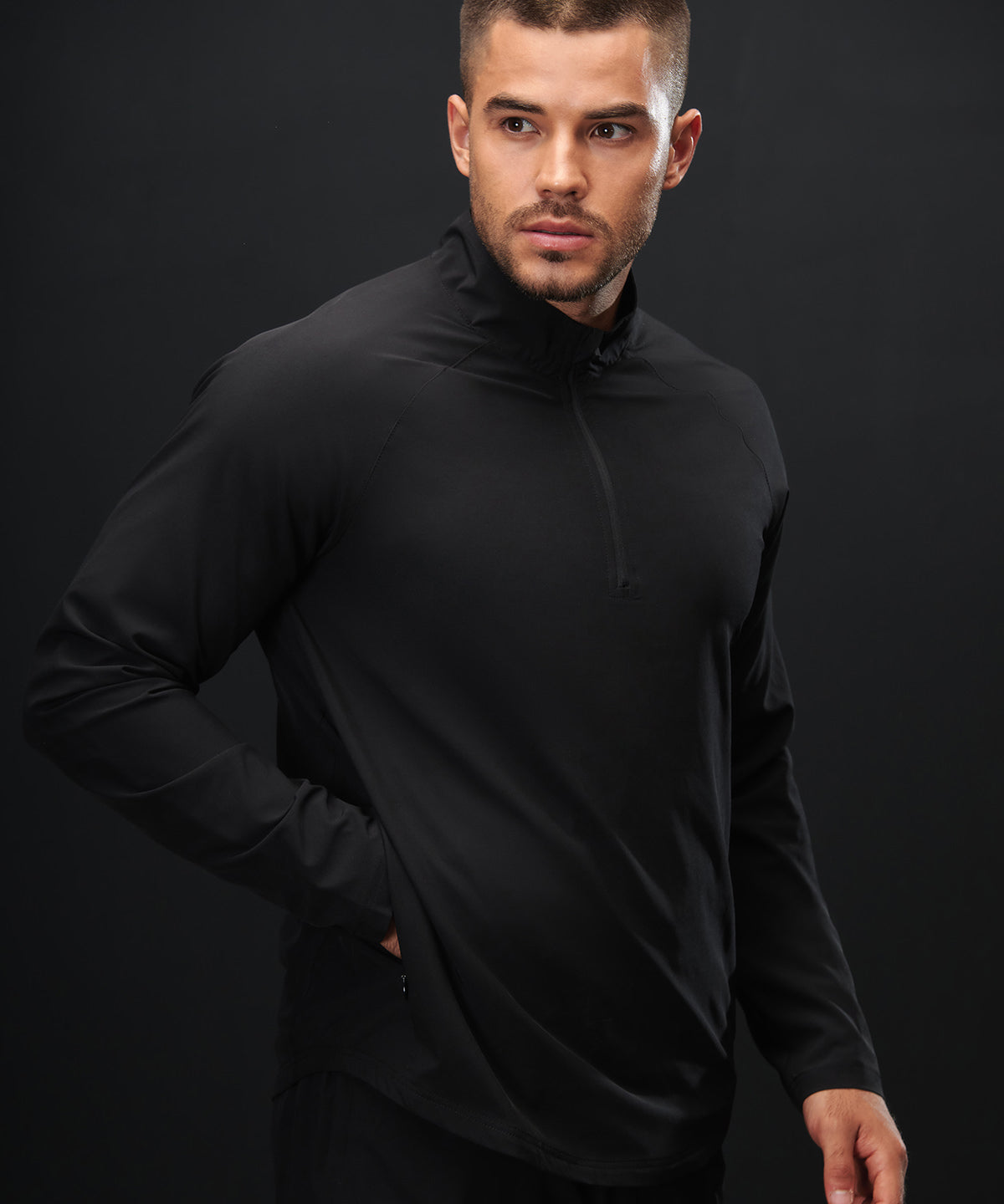 Tombo Technical 1/4-zip top, lifestyle photo