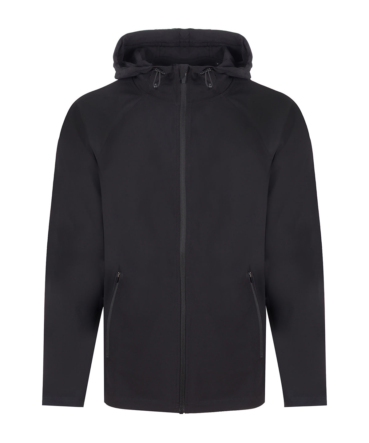 Tombo Technical zip-through hoodie in Black, front view