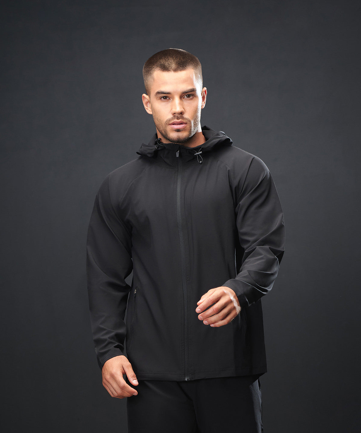 Tombo Technical zip-through hoodie, lifestyle photo