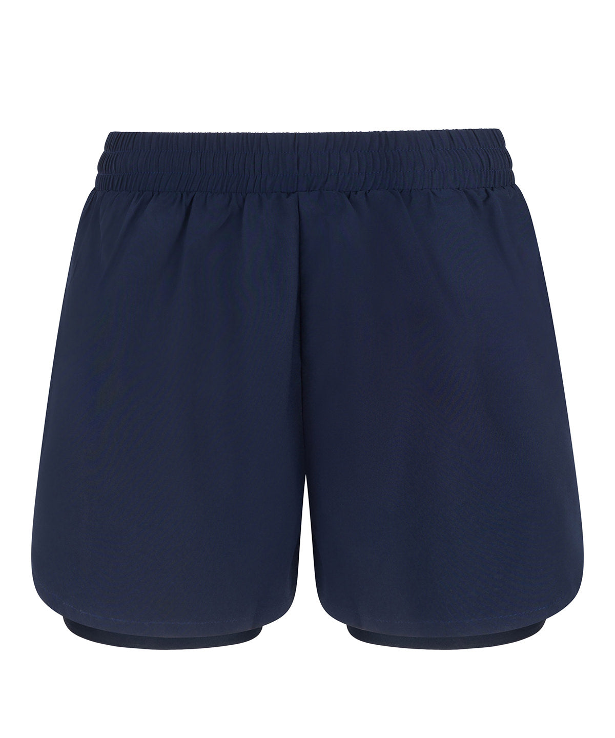 Tombo Women’s double-layer sports shorts in Navy/Navy, front view
