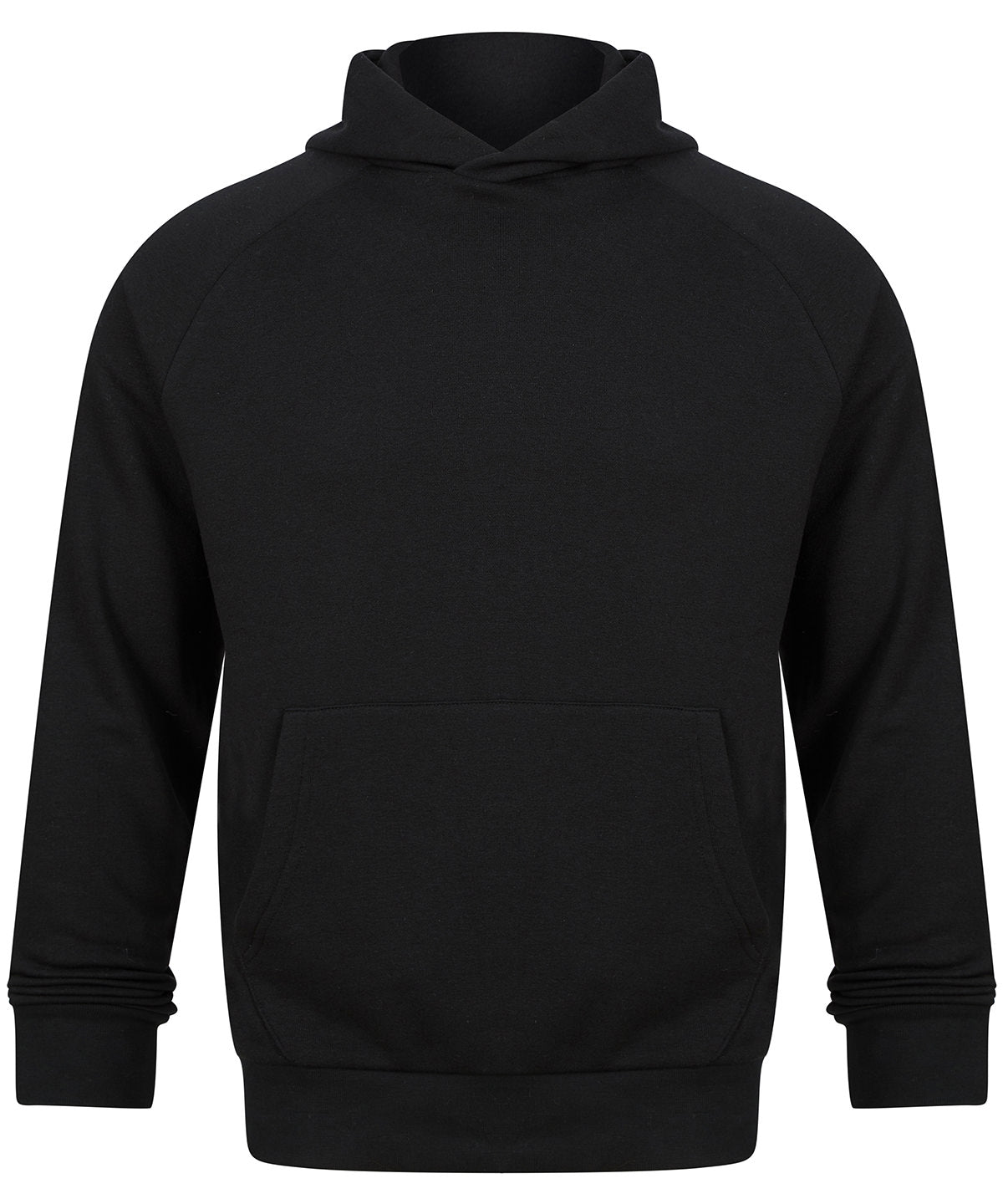 Tombo Unisex athleisure hoodie in Black, front view
