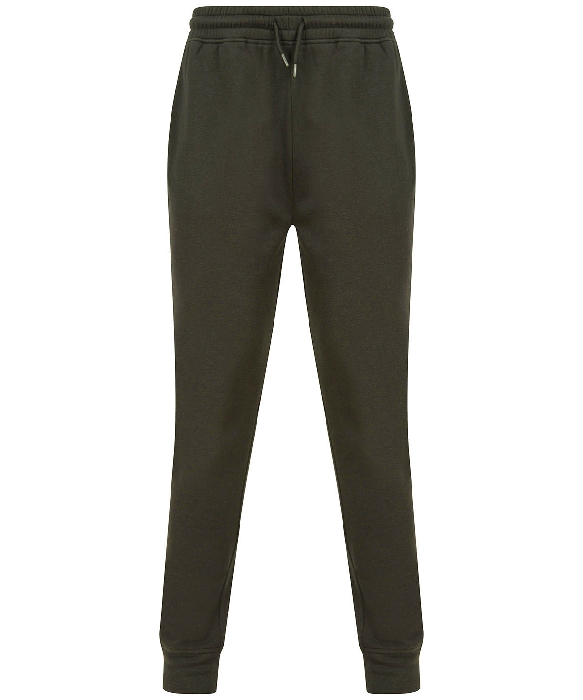 Tombo Unisex athleisure joggers in Olive Green, front view