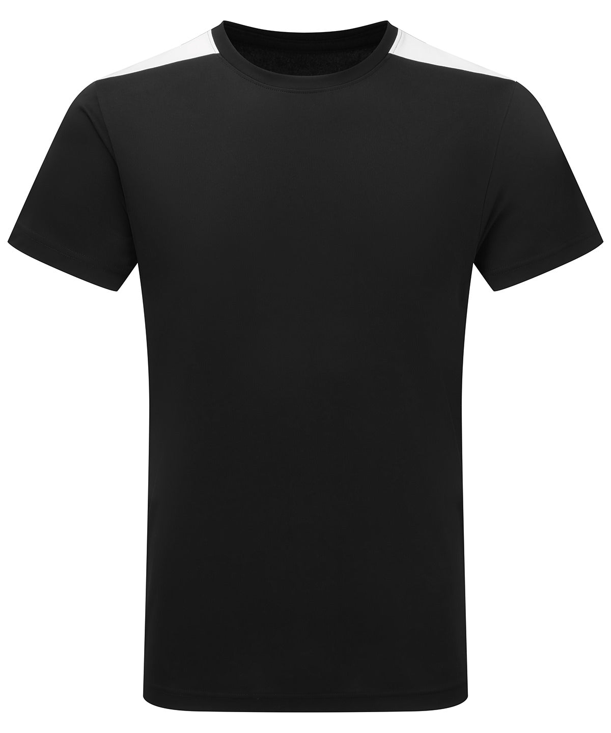 TriDri Contrast performance t-shirt in Black/White, front view
