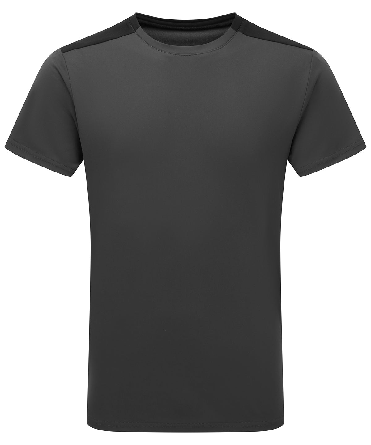 TriDri Contrast performance t-shirt in Charcoal/Black, front view
