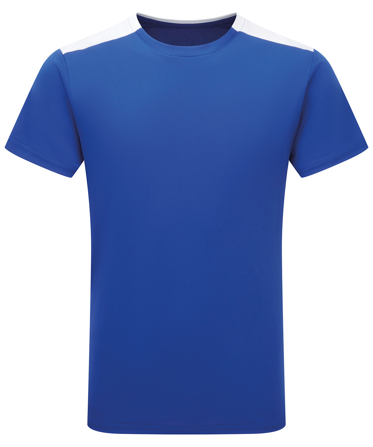 TriDri Contrast performance t-shirt in Royal/White, front view