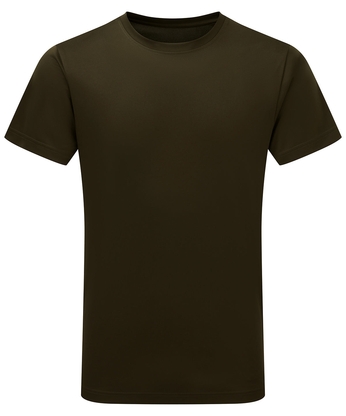 TriDri Men's performance t-shirt in Army Green, front view
