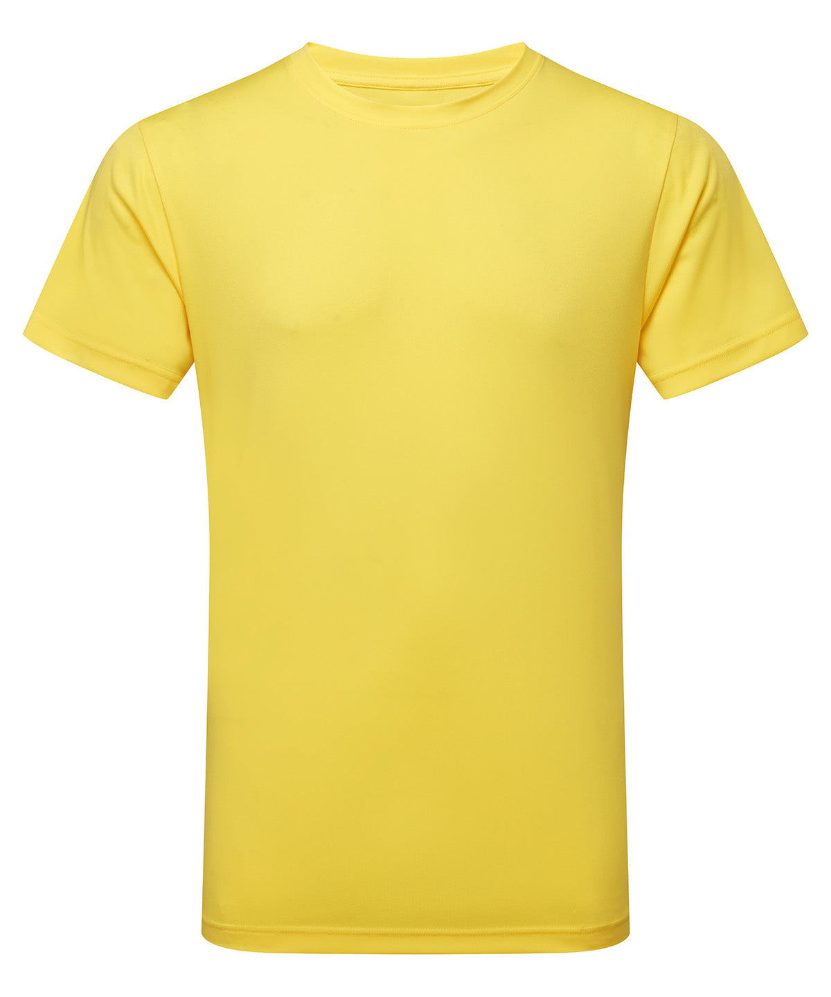 TriDri Men's performance t-shirt in Bright Yellow, front view