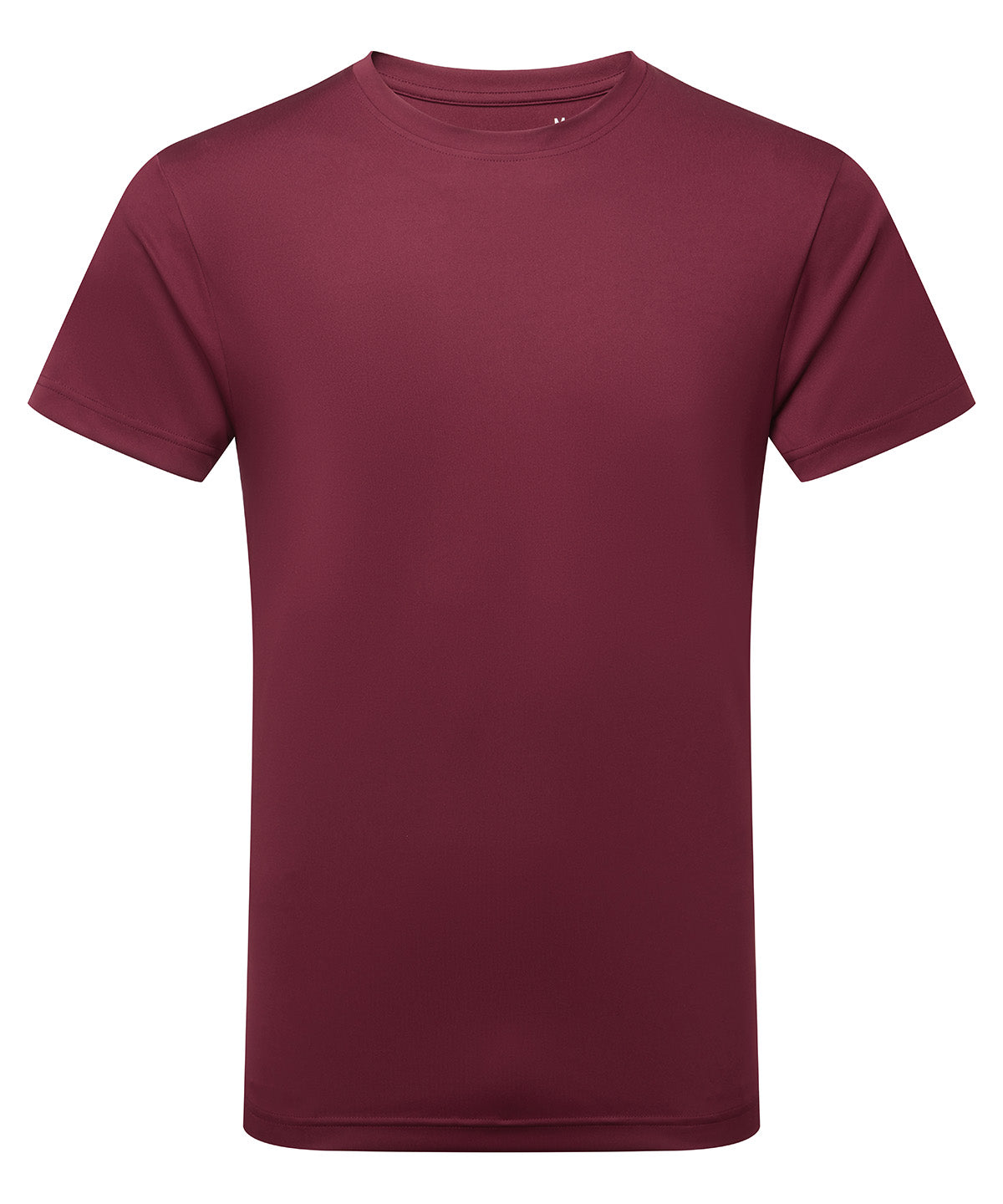 TriDri Men's performance t-shirt in Burgundy, front view