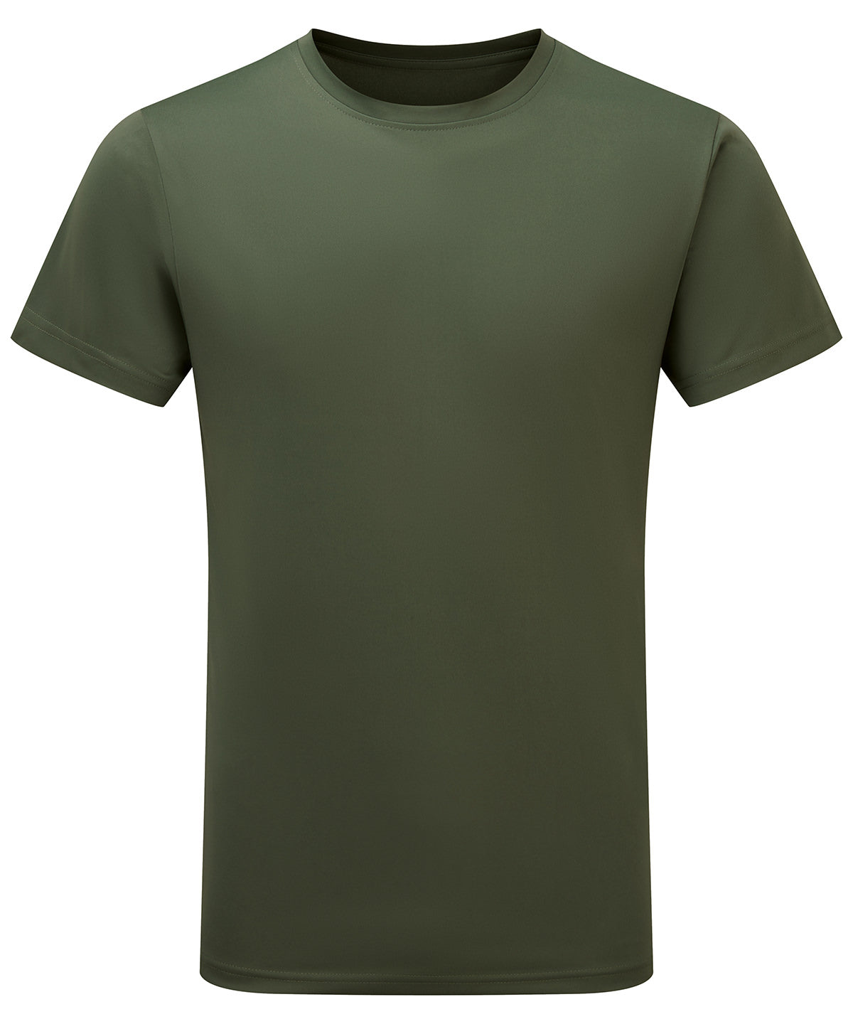 TriDri Men's performance t-shirt in Moss Green, front view