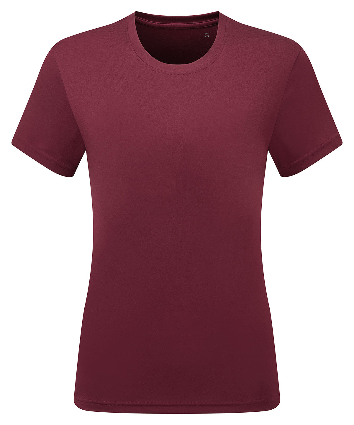 TriDri Women's performance t-shirt in Burgundy, front view
