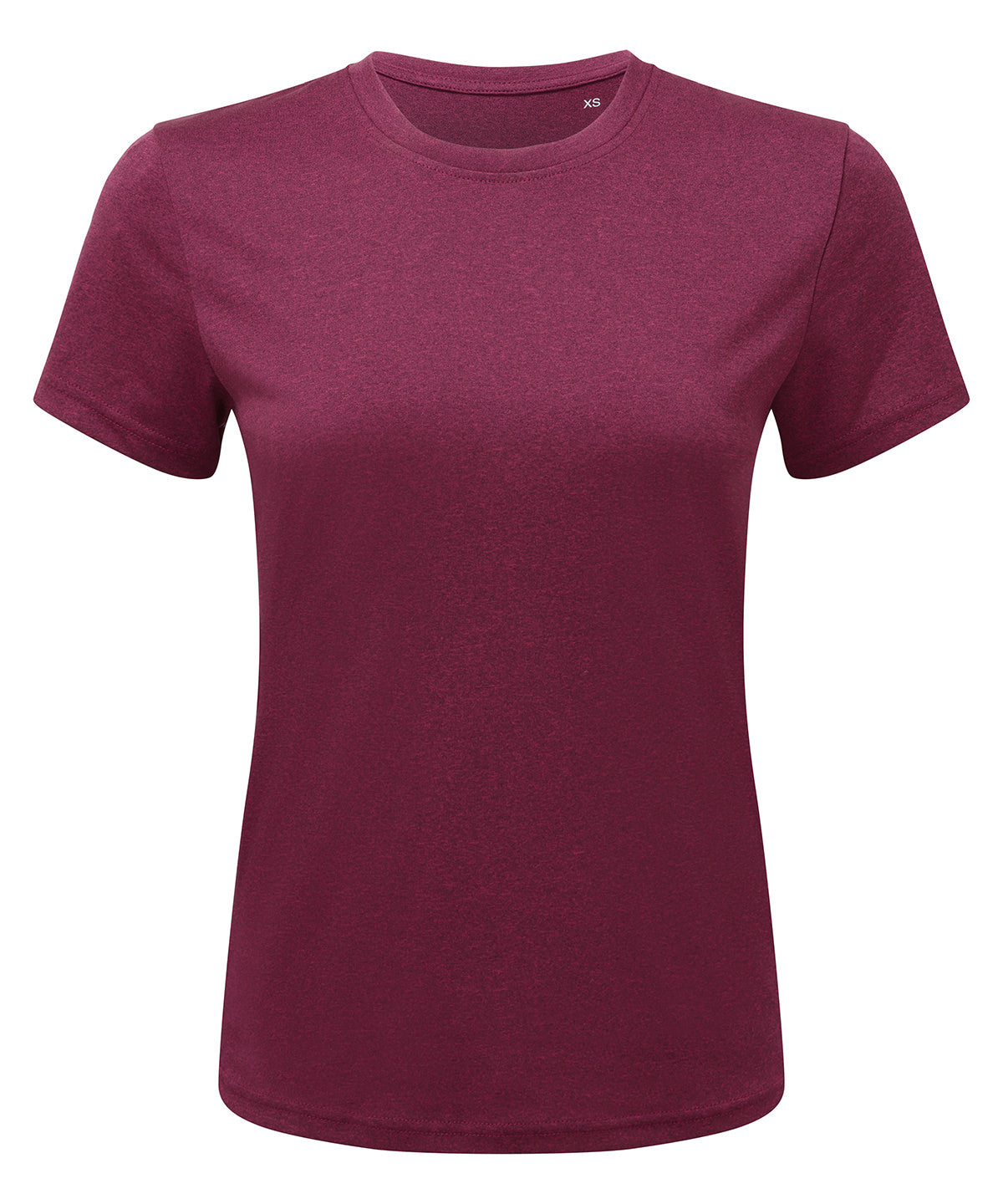 TriDri Women's performance t-shirt in Raspberry_Black Melange, front view