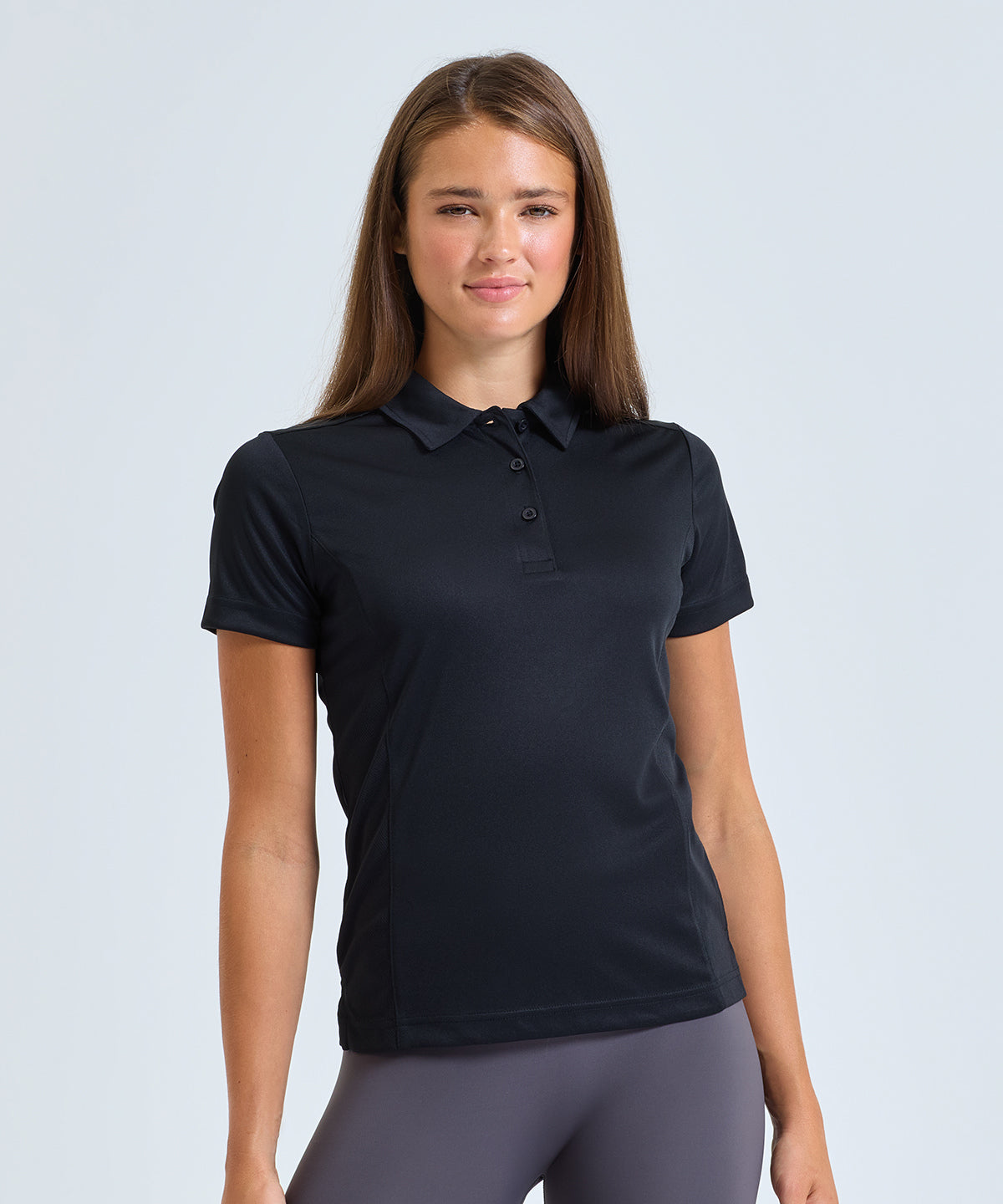 TriDri Women's panelled polo, lifestyle photo
