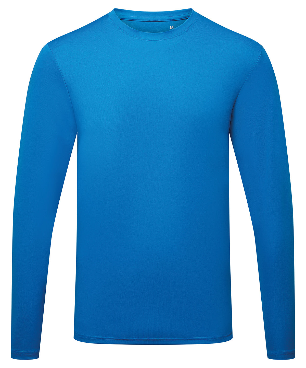 TriDri Men's long sleeve performance t-shirt in Sapphire, front view