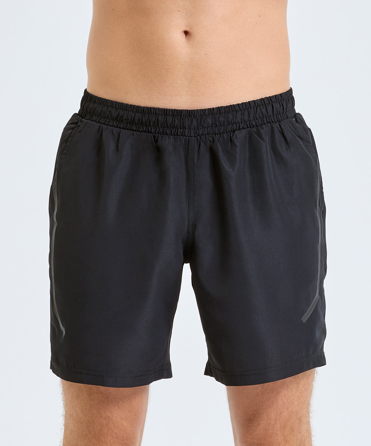 TriDri Men's training shorts in Black, lifestyle photo