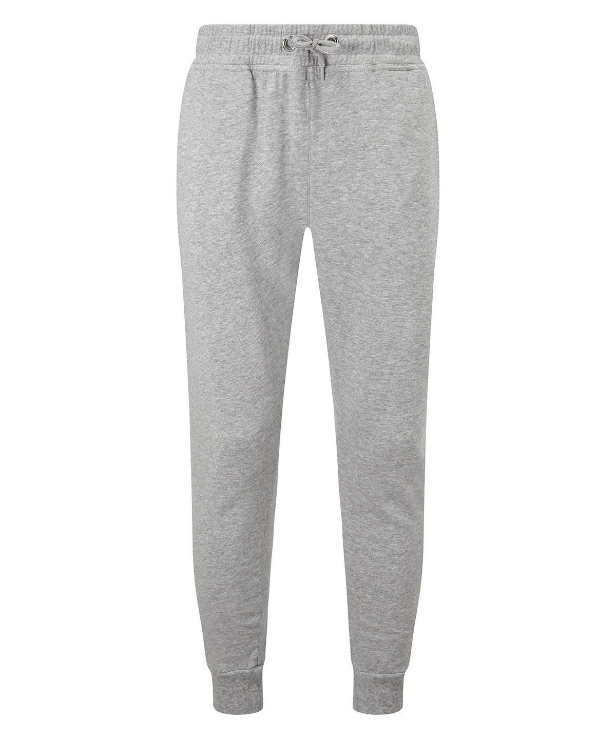 TriDri Men's fitted joggers in Heather Grey, front view