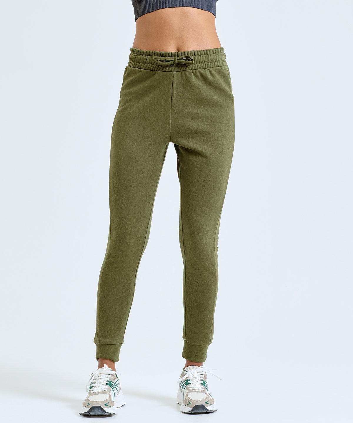 TriDri Women's fitted joggers, lifestyle photo