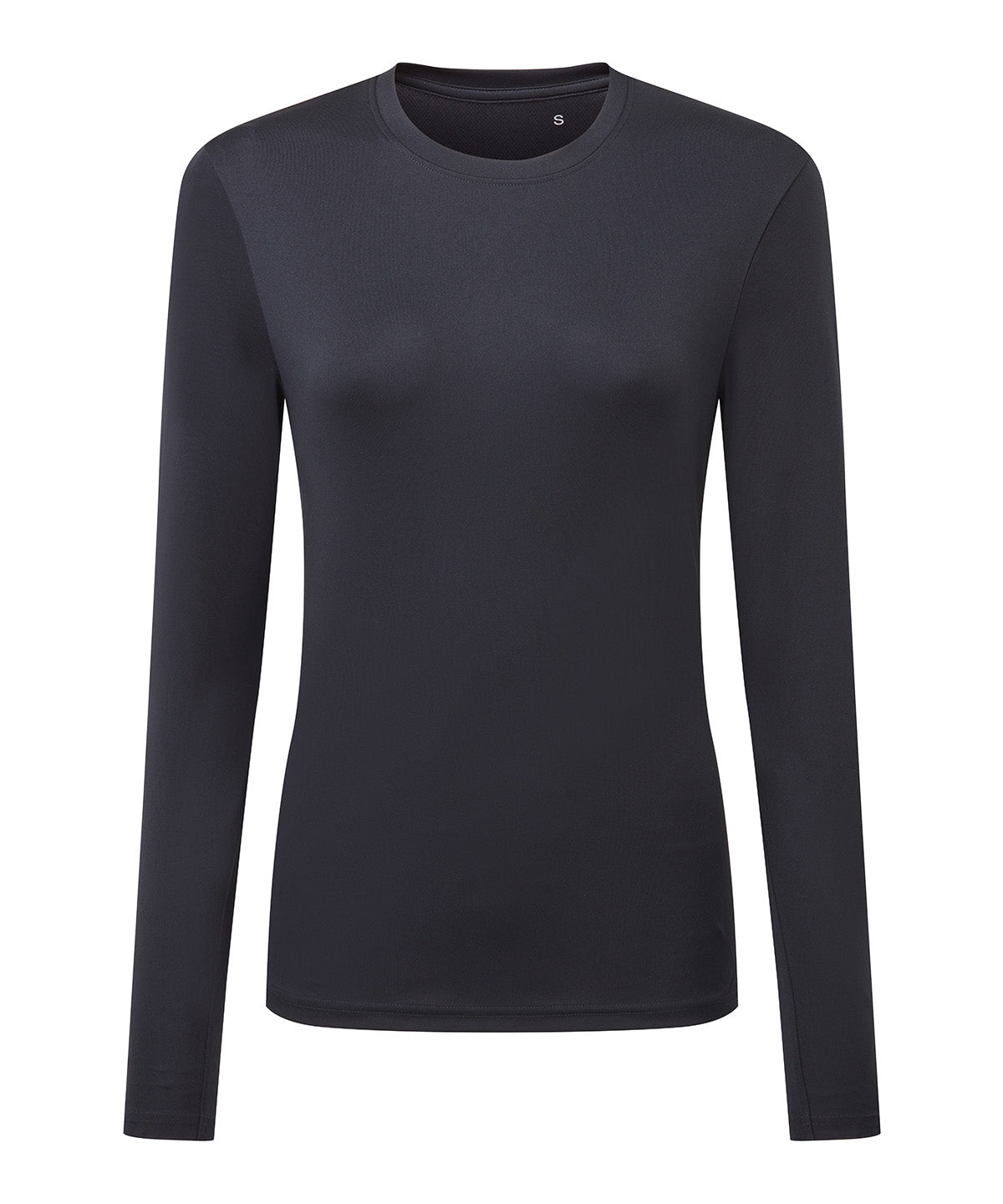 TriDri Women's long sleeve performance t-shirt in French Navy, front view