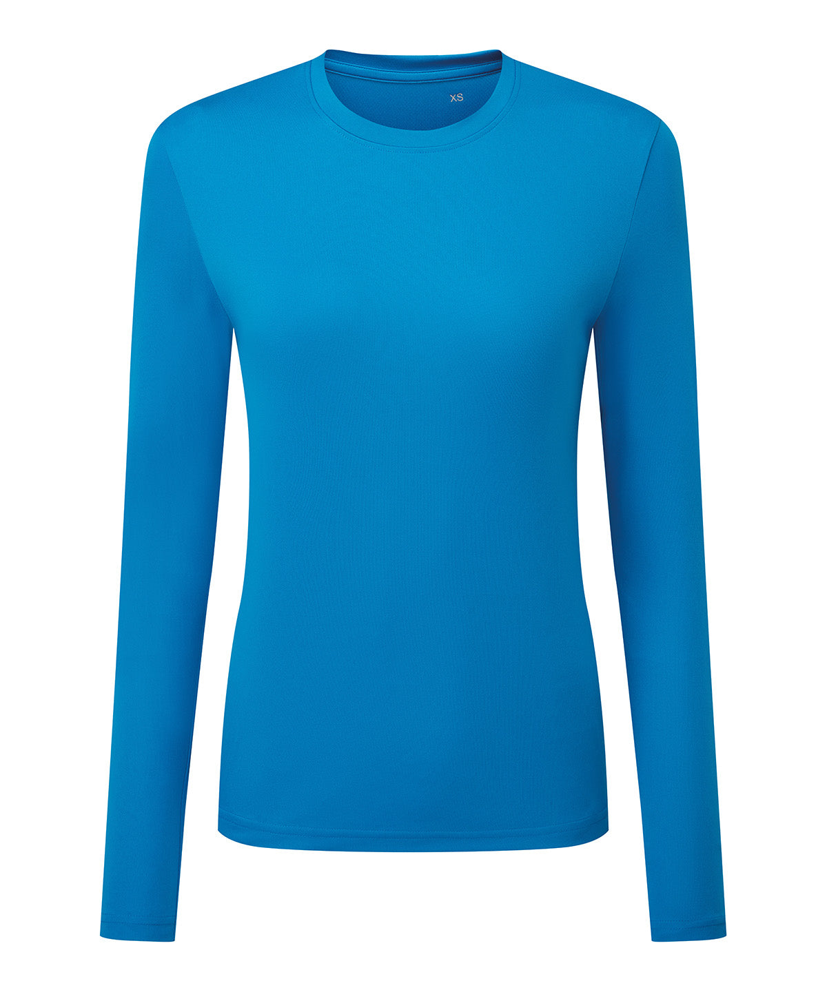 TriDri Women's long sleeve performance t-shirt in Sapphire, front view