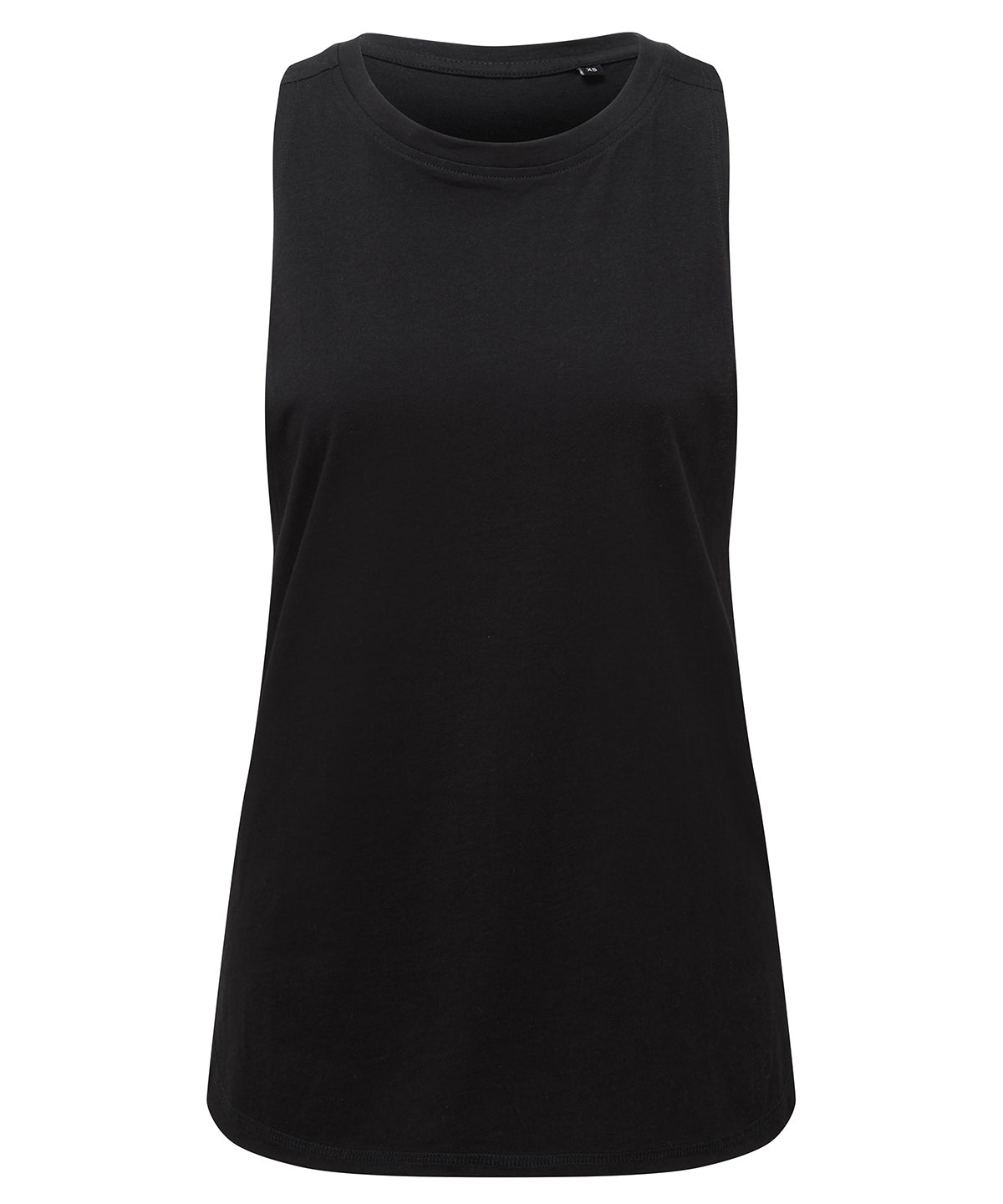 TriDri Women's organic tank top in Black, front view