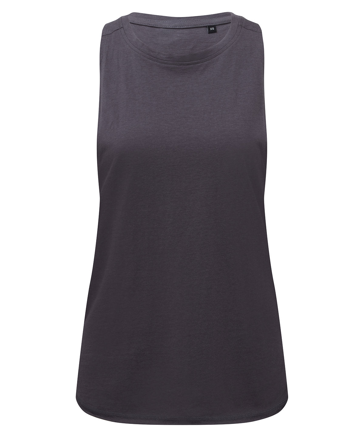 TriDri Women's organic tank top in Charcoal, front view