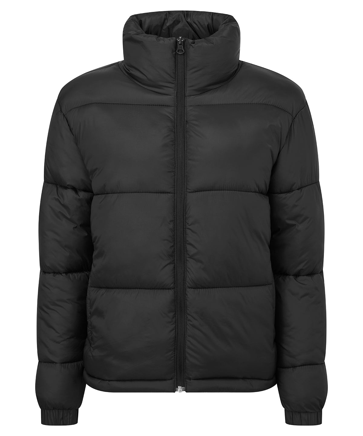 TriDri Women's padded jacket in Black, front view