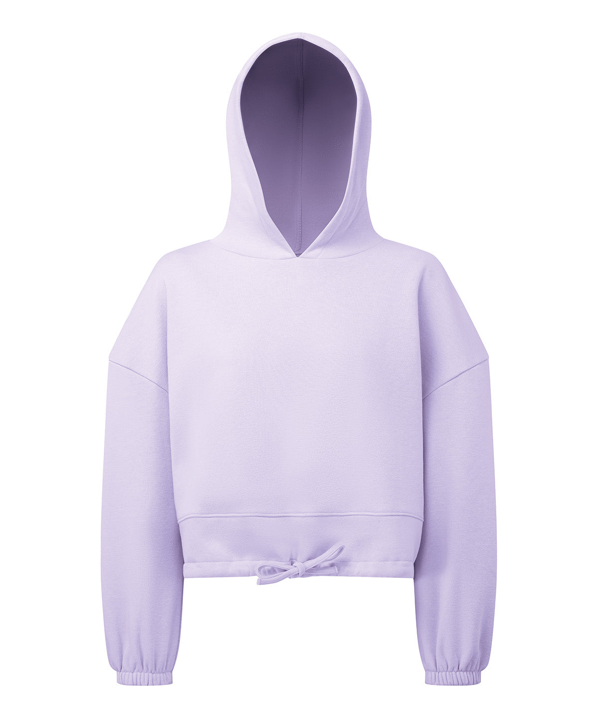 TriDri Women's cropped oversize hoodie in Lilac, front view