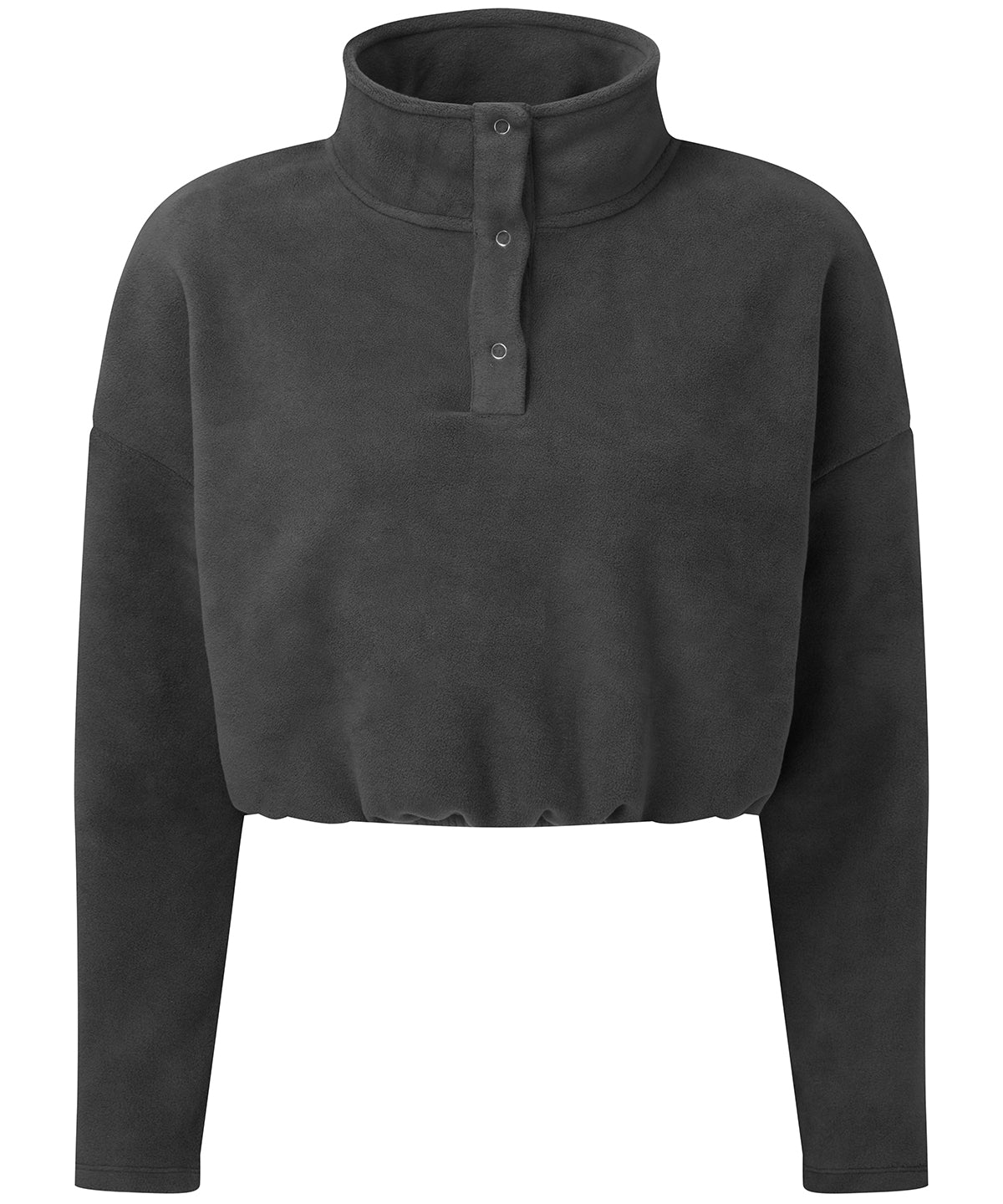 TriDri Women's cropped fleece in Charcoal, front view