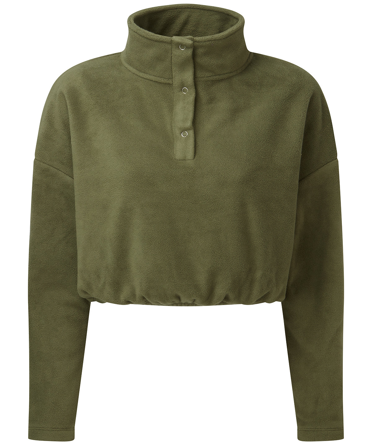 TriDri Women's cropped fleece in Olive, front view