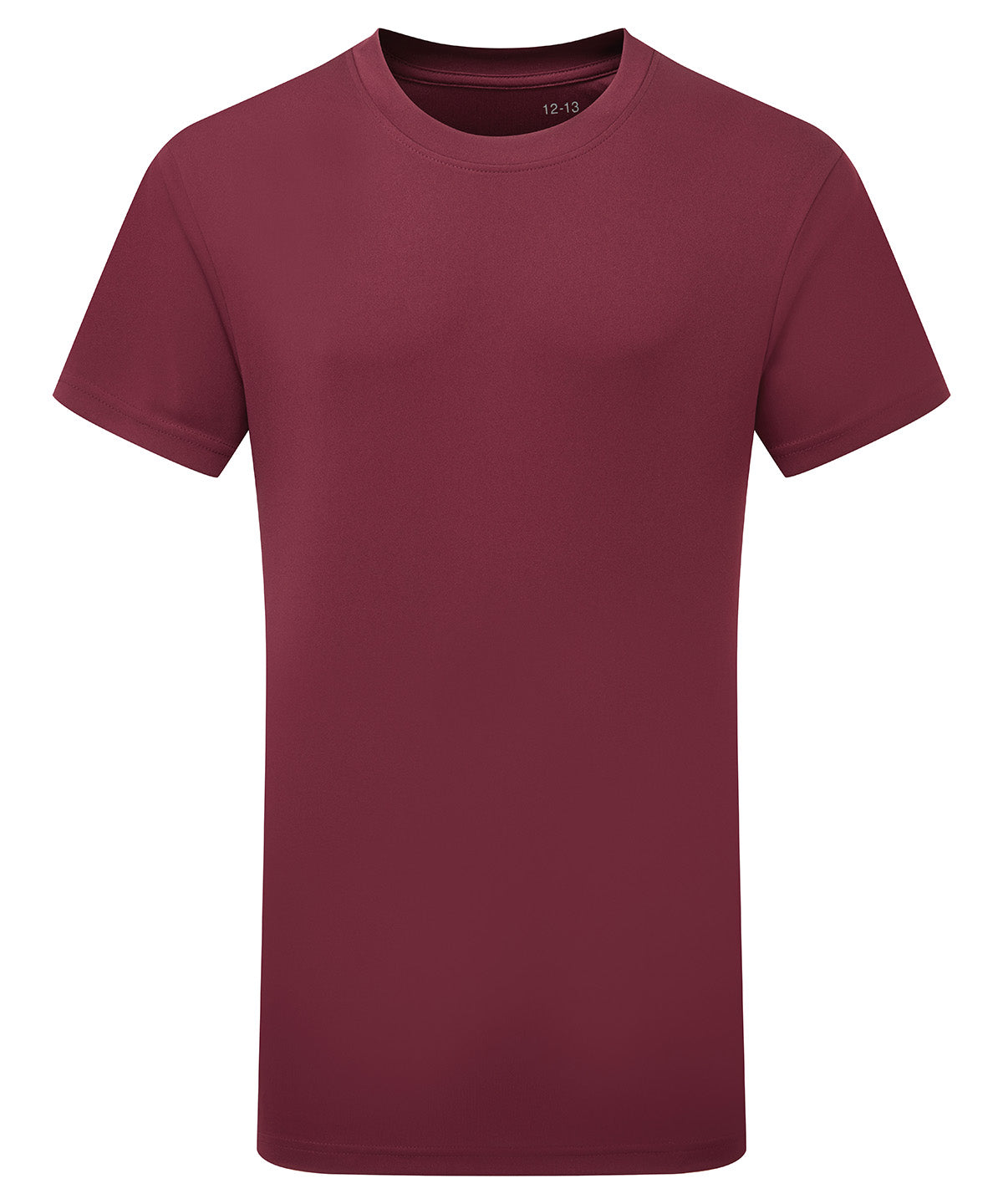 TriDri Kids performance t-shirt in Burgundy, front view