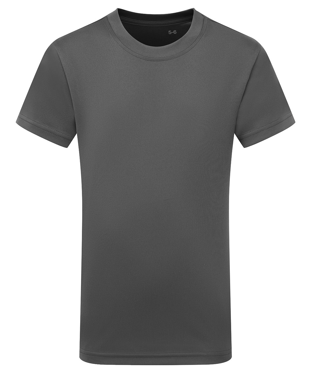 TriDri Kids performance t-shirt in Charcoal, front view