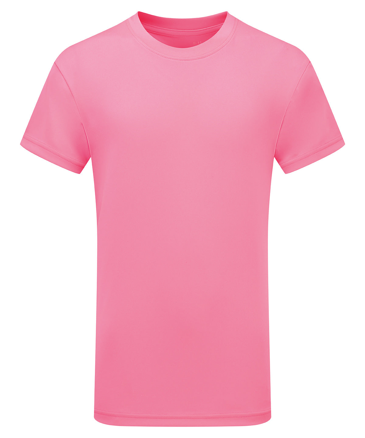 TriDri Kids performance t-shirt in Lightning Pink, front view