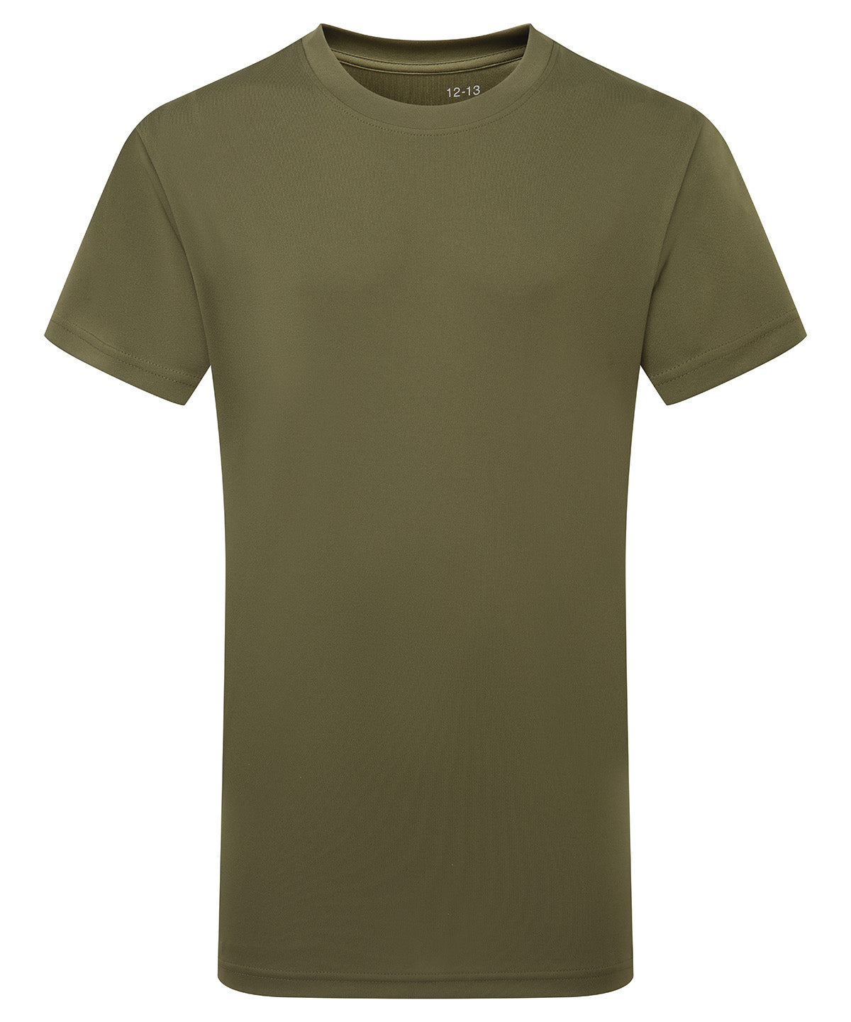 TriDri Kids performance t-shirt in Olive, front view