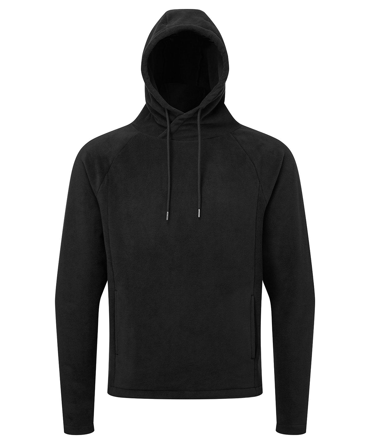 TriDri Microfleece hoodie in Black, front view