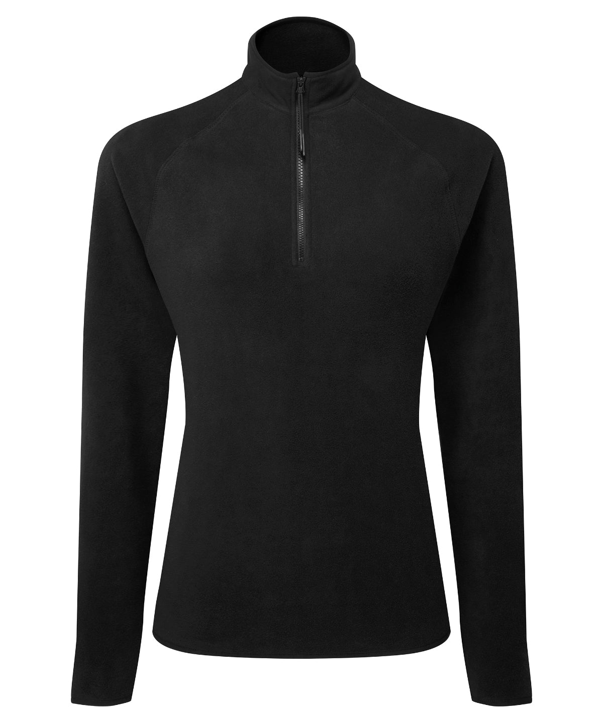 TriDri Women's elements active fitted fleece in Black, front view