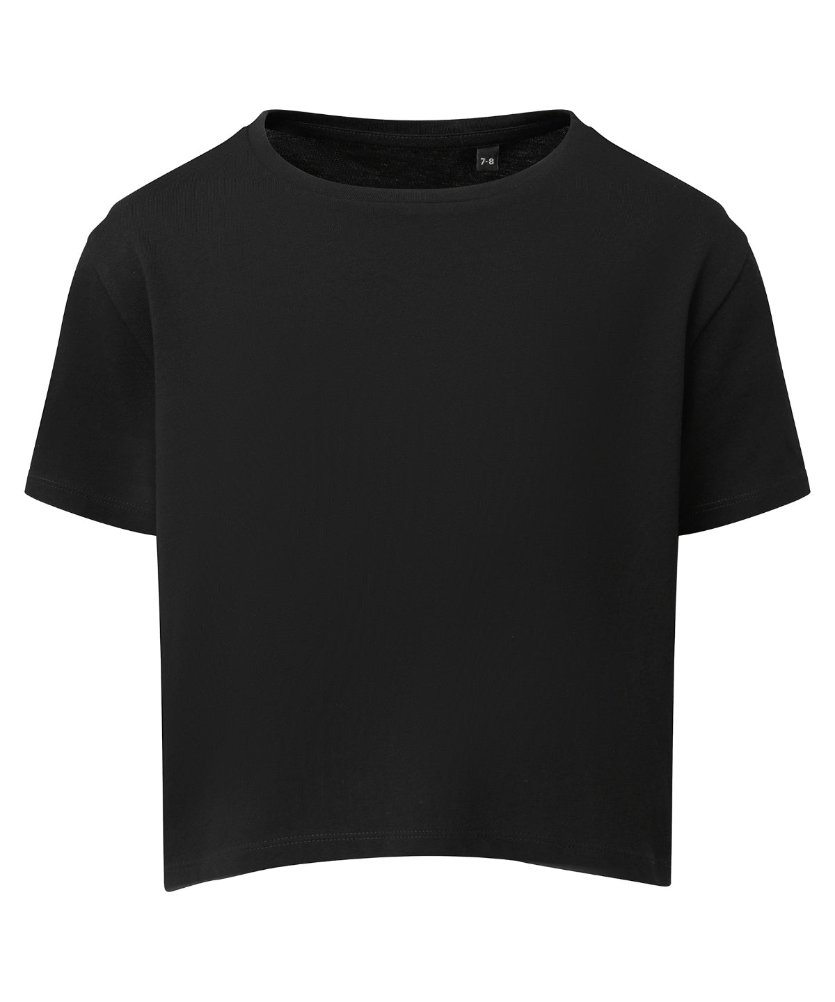 TriDri Kids boxy tee in Black, front view