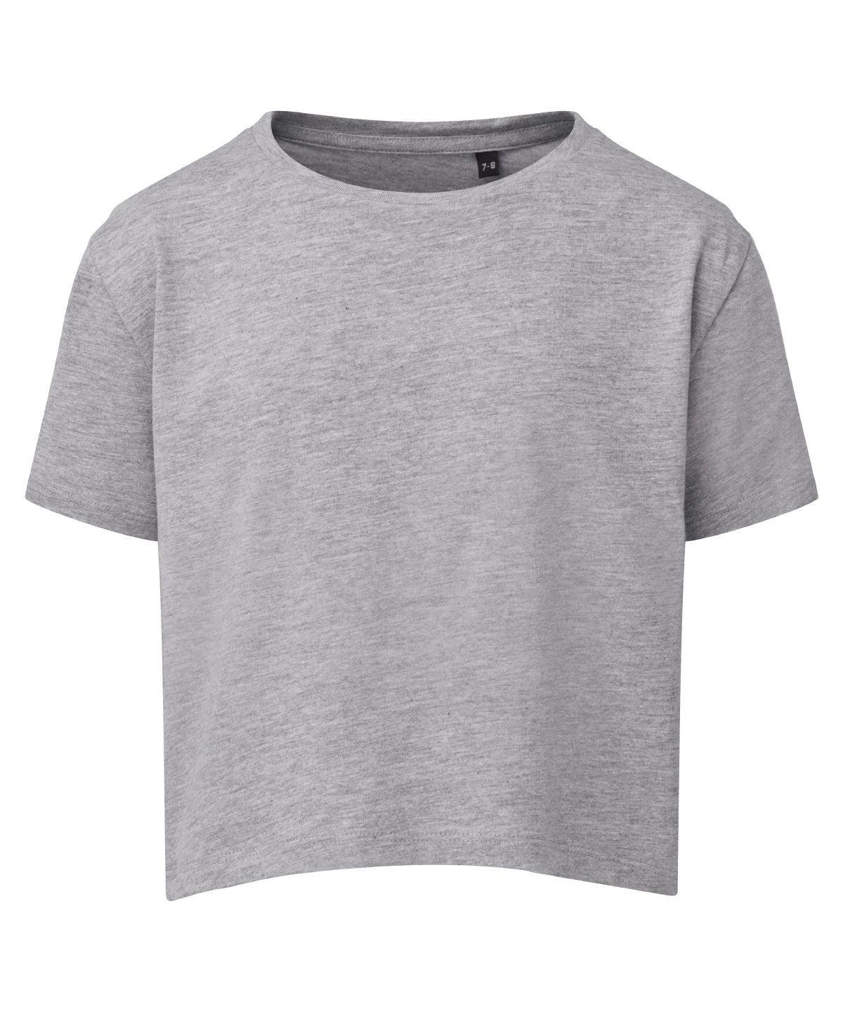 TriDri Kids boxy tee in Heather Grey, front view