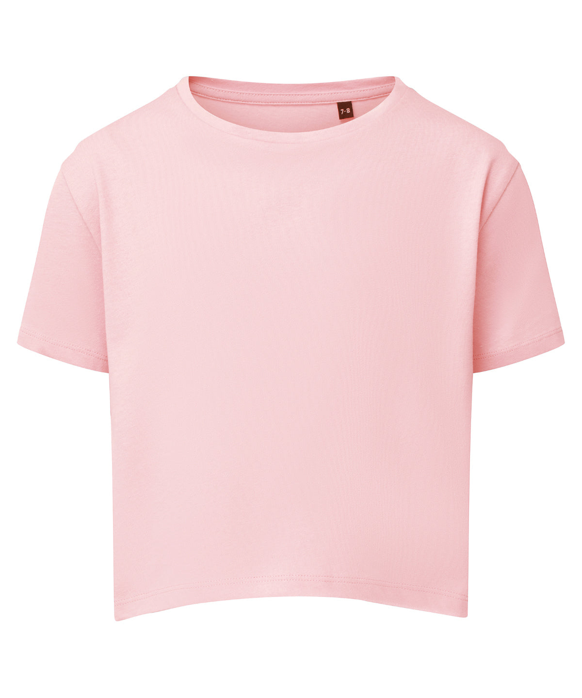 TriDri Kids boxy tee in Light Pink, front view