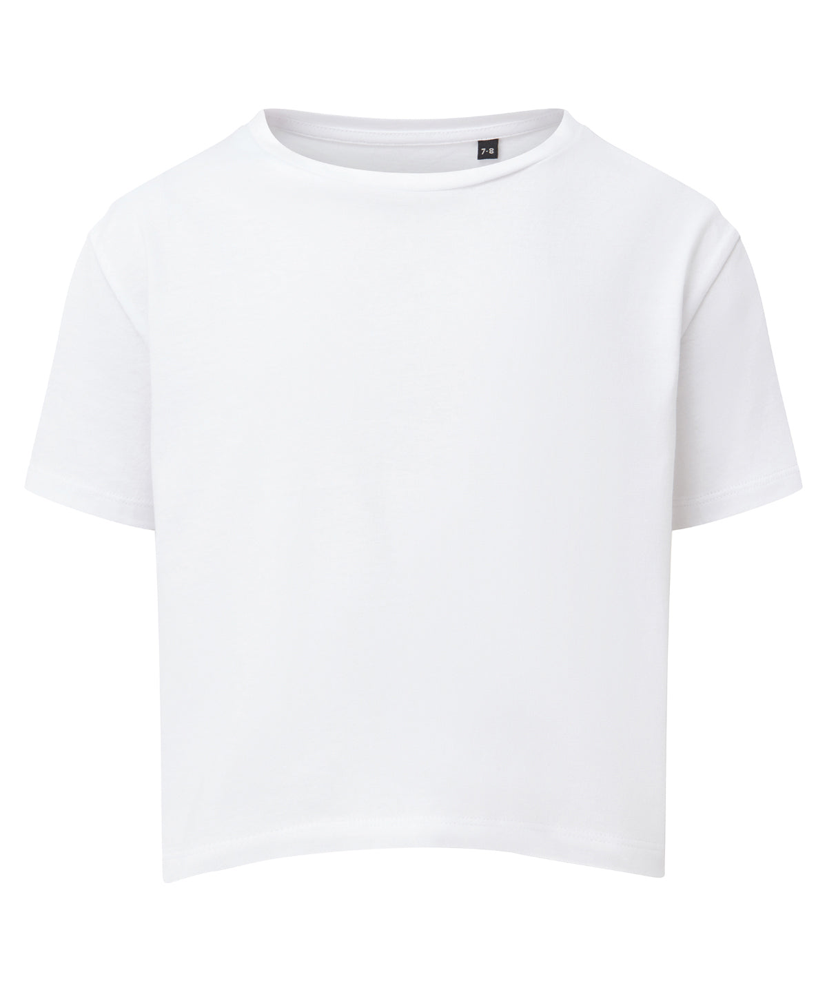 TriDri Kids boxy tee in White, front view