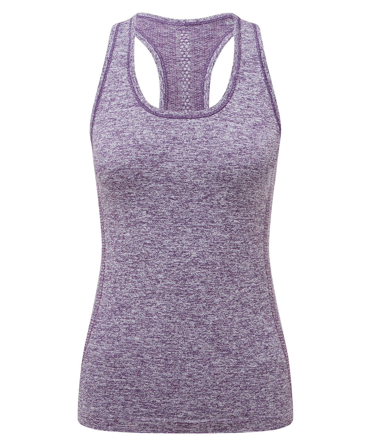 TriDri Women's seamless 3D fit" multi-sport sculpt vest" in Purple, front view