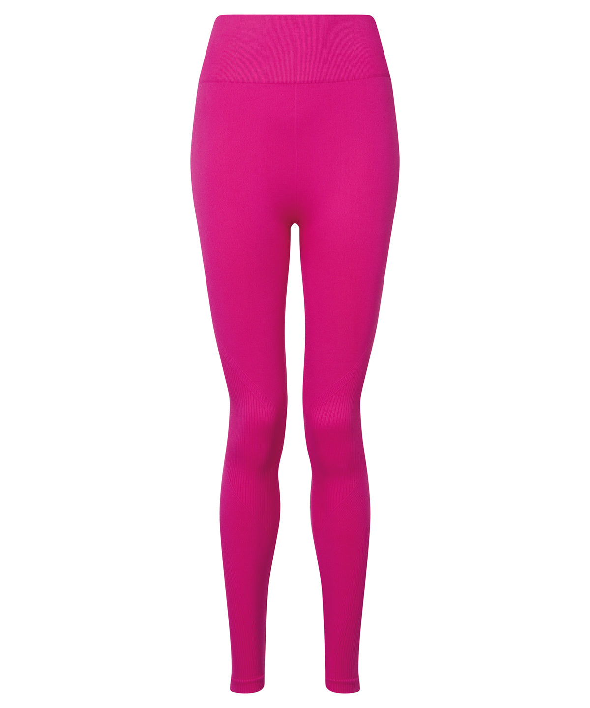 TriDri Women's seamless 3D fit" multi-sport sculpt solid colour leggings " in Fuschia, front view