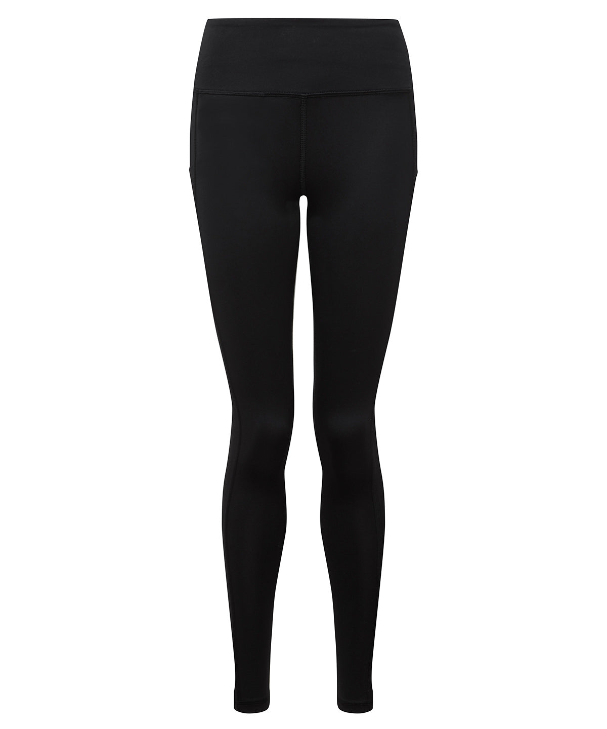 TriDri Women's performance leggings with pockets in Black, front view