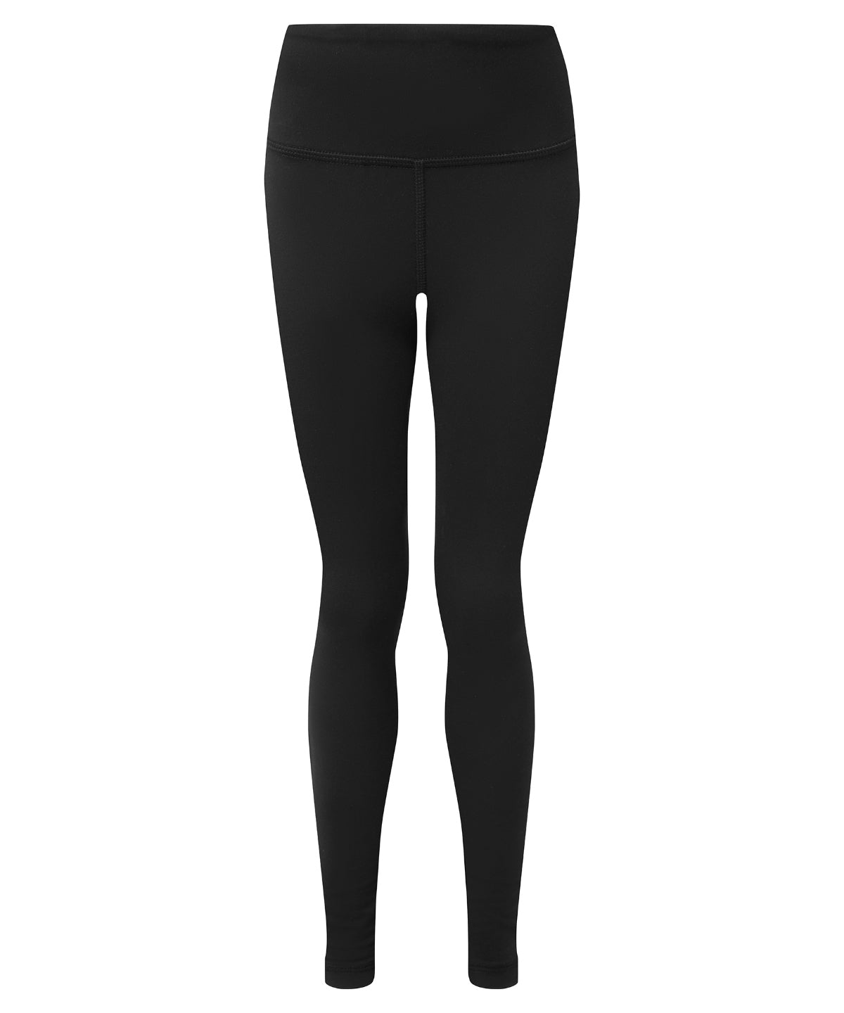 TriDri Kids recycled performance leggings in Black, front view