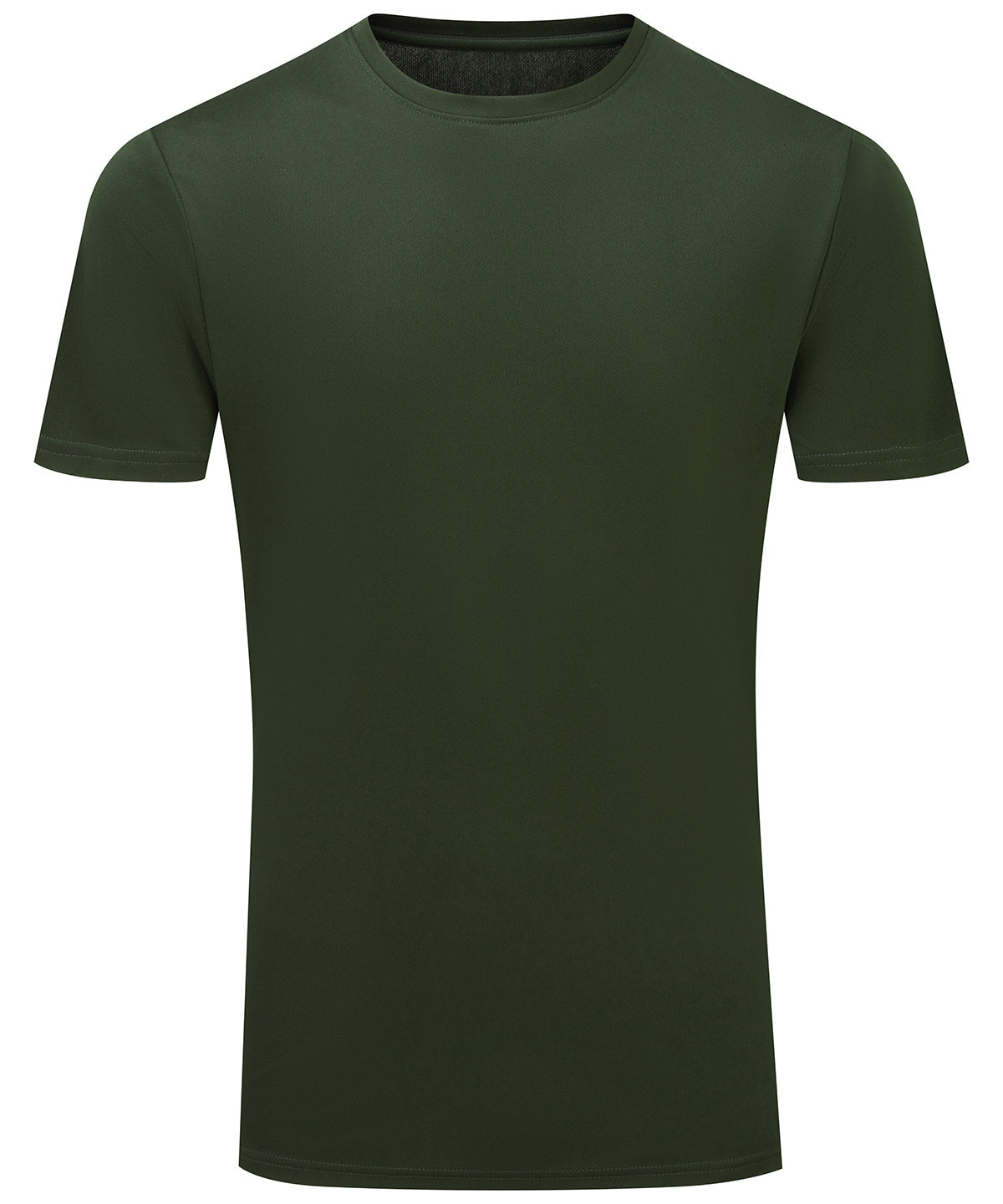 TriDri Ion-charge recycled textured tee in Bottle, front view