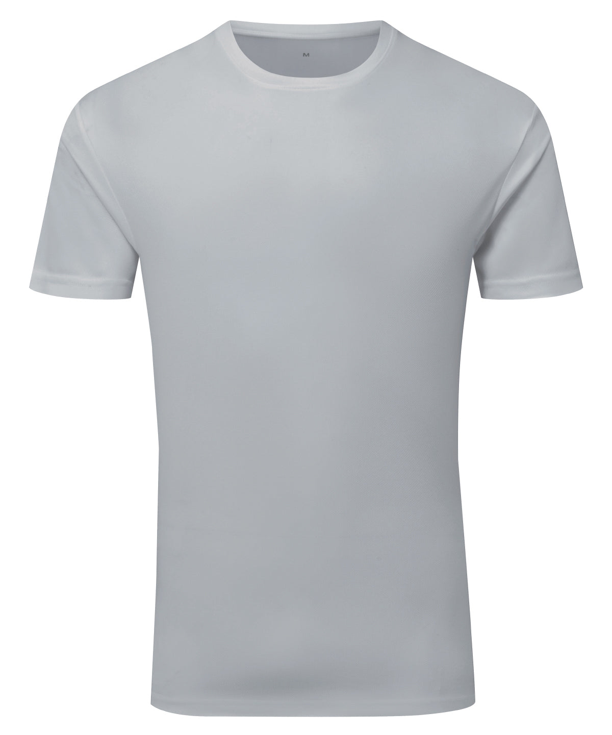 TriDri Ion-charge recycled textured tee in Cool Grey, front view