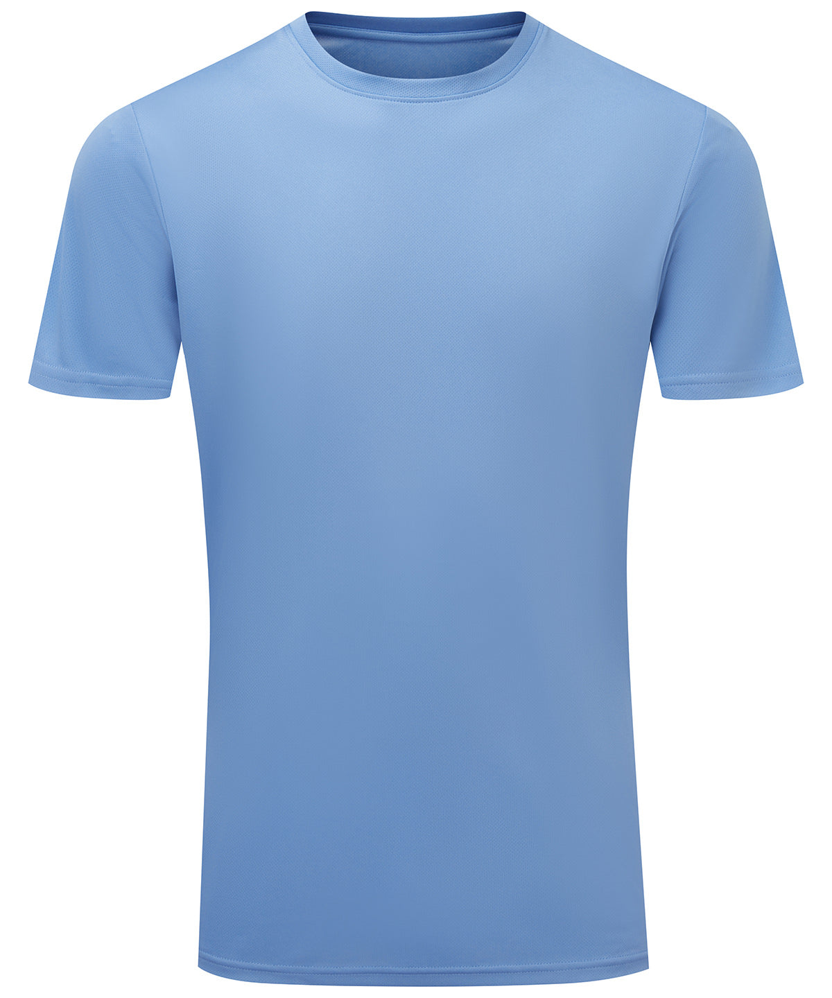TriDri Ion-charge recycled textured tee in Cornflower, front view