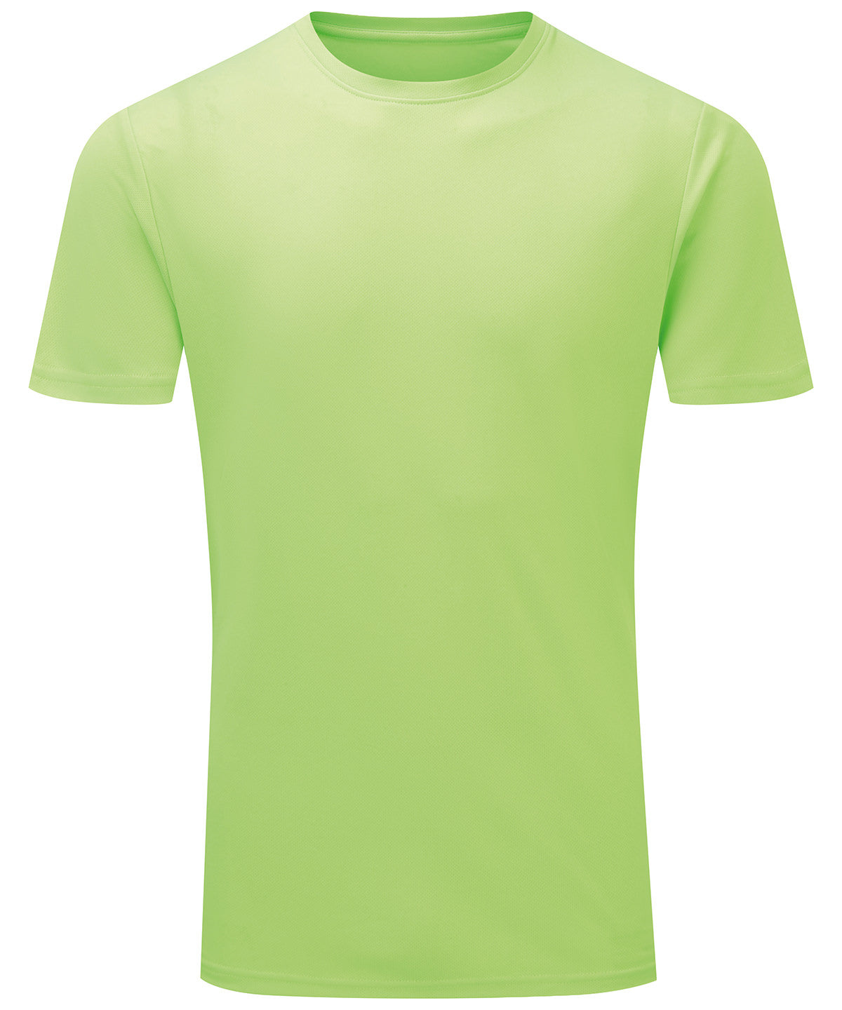 TriDri Ion-charge recycled textured tee in Lightning Green, front view
