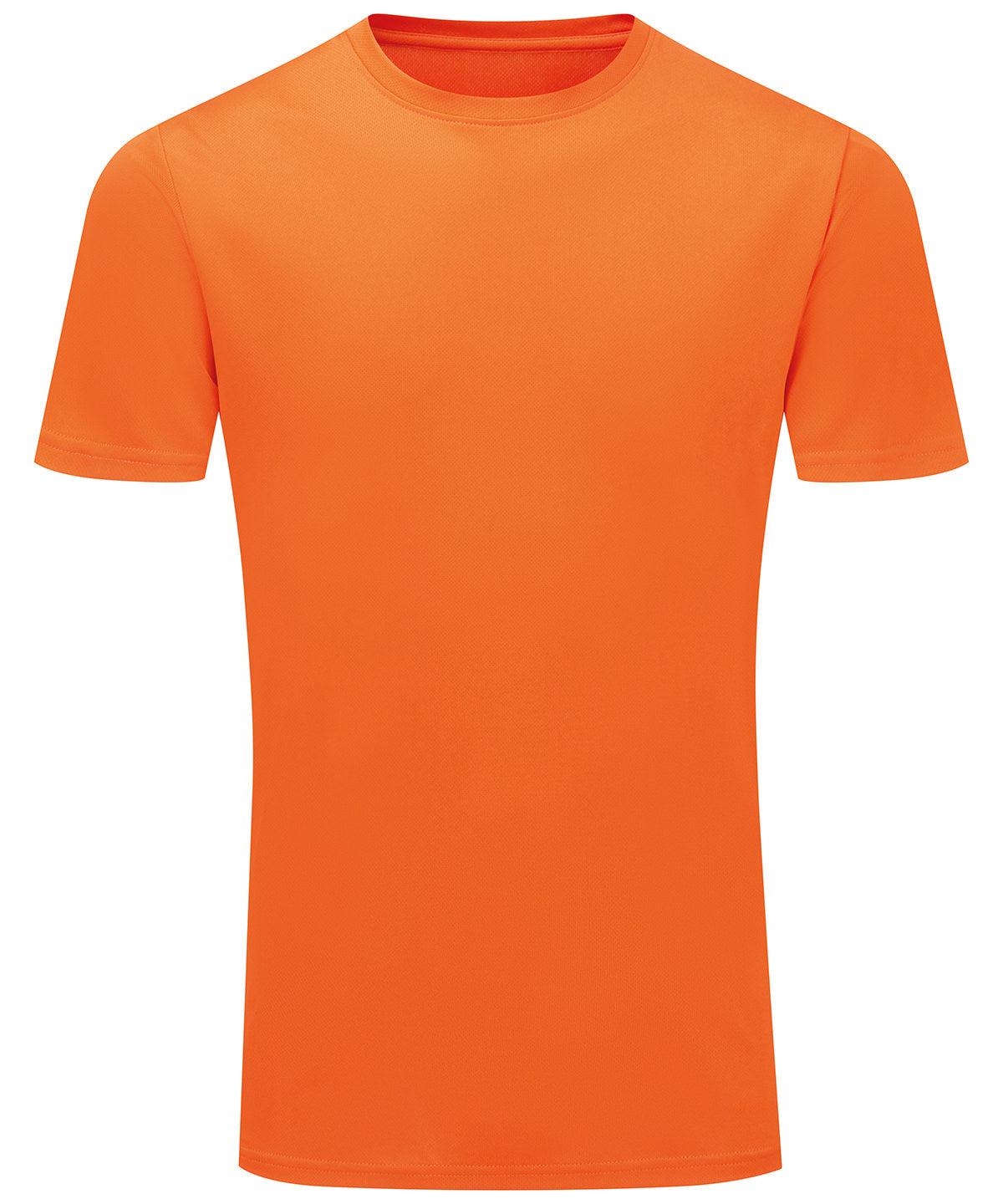 TriDri Ion-charge recycled textured tee in Orange, front view