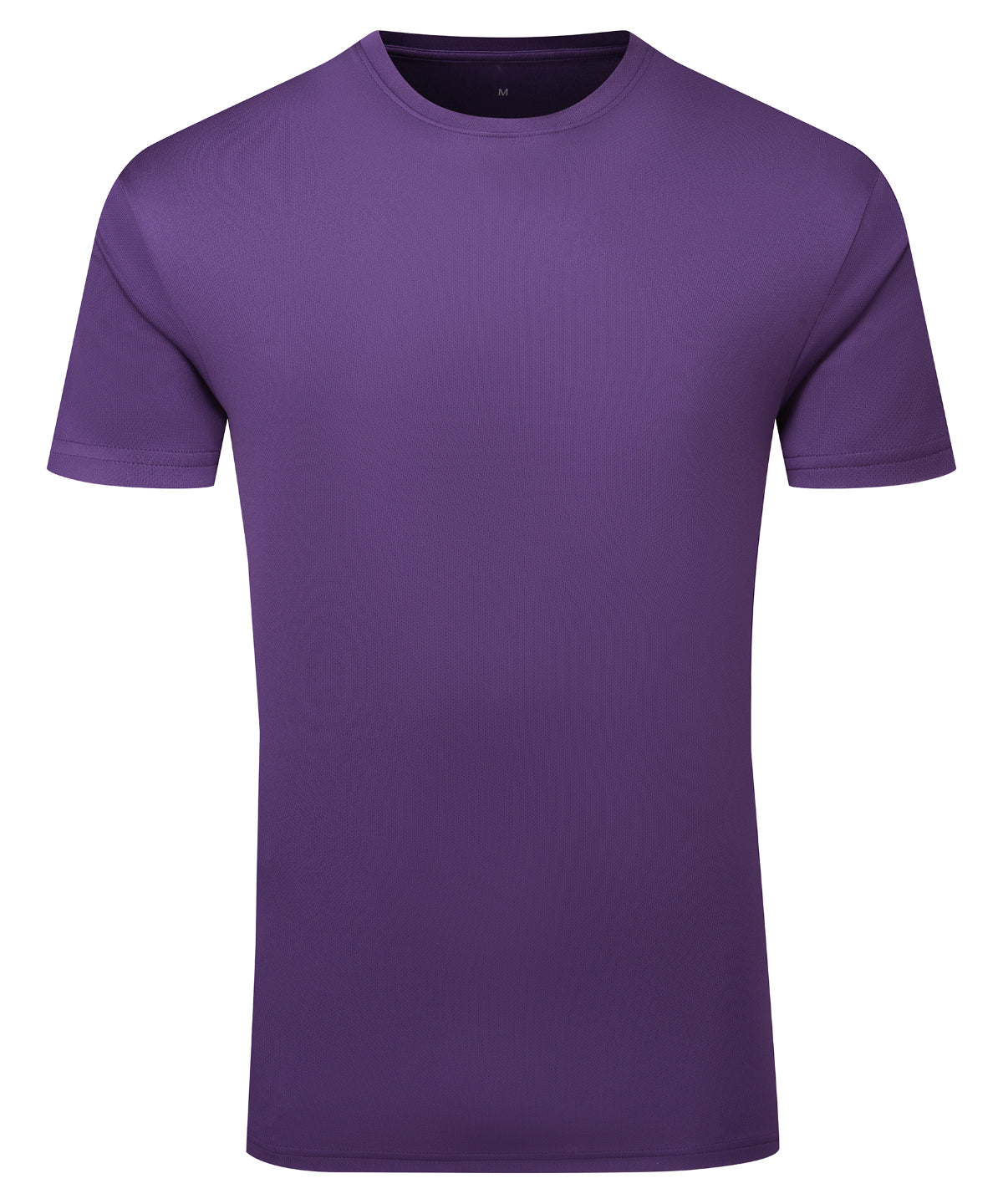 TriDri Ion-charge recycled textured tee in Purple, front view