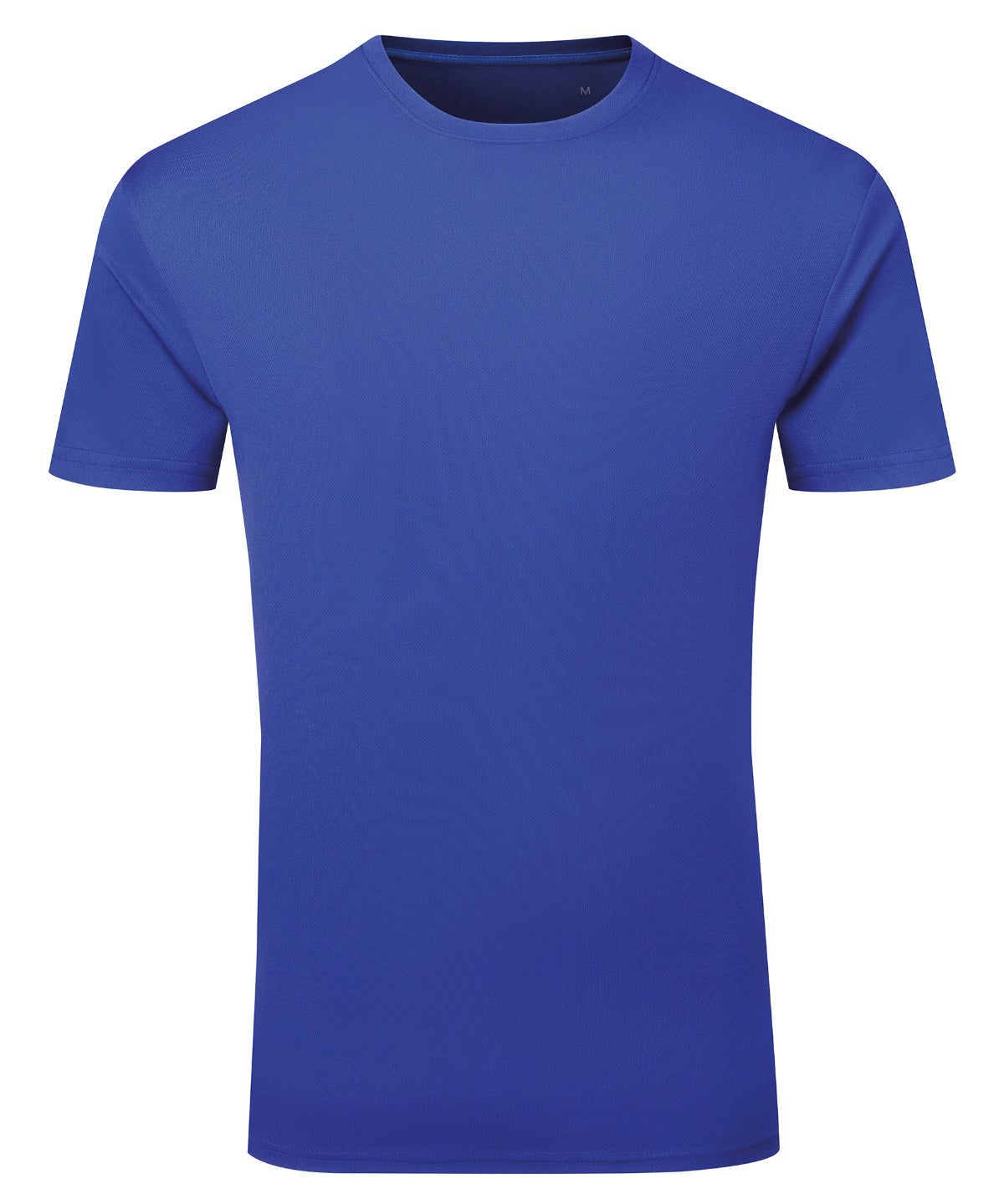 TriDri Ion-charge recycled textured tee in Royal, front view