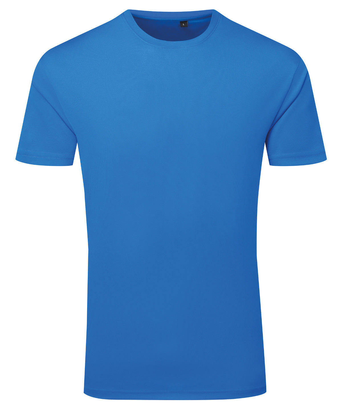 TriDri Ion-charge recycled textured tee in Sapphire, front view